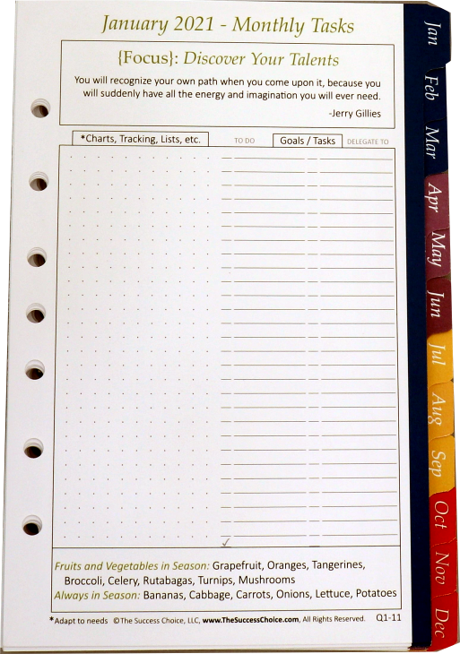 Year 7-hole Calendar Tabs (Apr '24 - Mar '25)-SHIPPING INCL - Click Image to Close